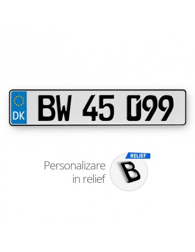 Placa standard Danemarca alba (cu...