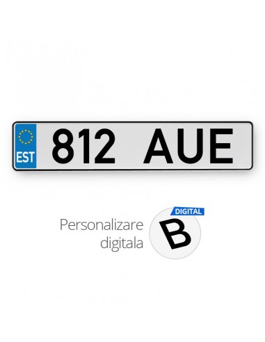 Placa standard Estonia alba (cu...