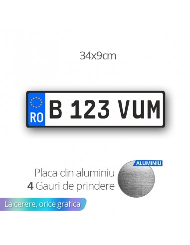 Placa aluminiu reflectorizanta 34 x 9 cm