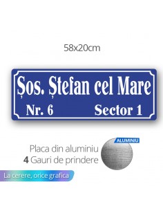 Placa de strada albastru...